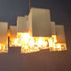Vintage cubic chandelier by Gaetano Sciolari, 1970s