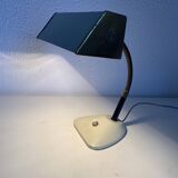 Vintage 1950s desk lamp for children, cream and gold bedside lamp - 23 cm