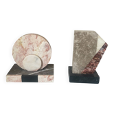 asymmetrical marble Art Deco bookends