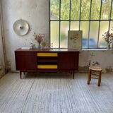 Enfilade scandinave moderniste en teck à 4 tiroirs