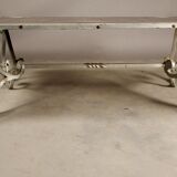 Coffee table on parquet wrought iron