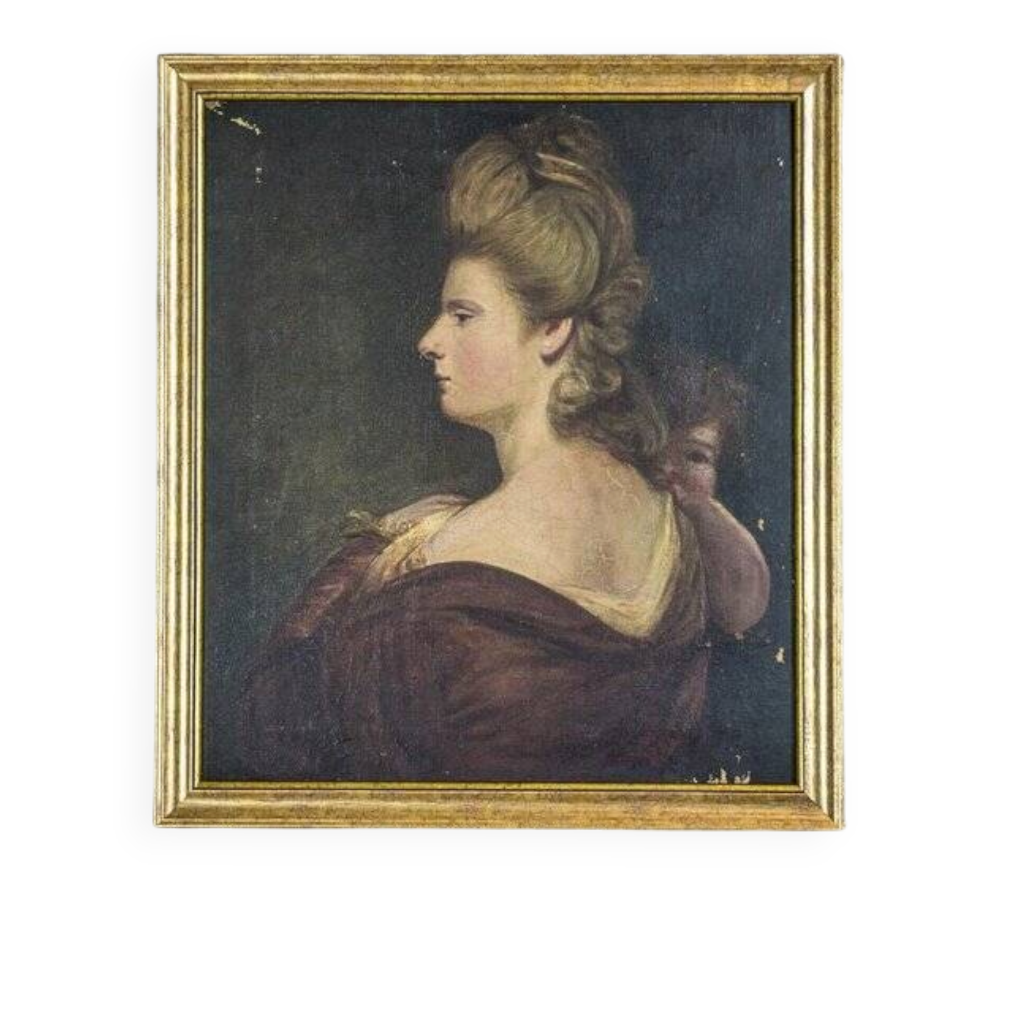 Portrait of a Woman, 19th Century, Oil on Canvas, Framed