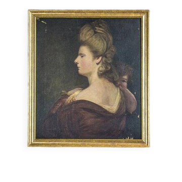 Portrait d'une femme, 19e siècle, huile sur toile, encadré