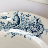 Vintage round serving dish from K&G Luneville, hunting model