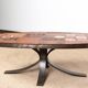Lava stone, ceramic and steel coffee table by Jean Jaffeux 1960.