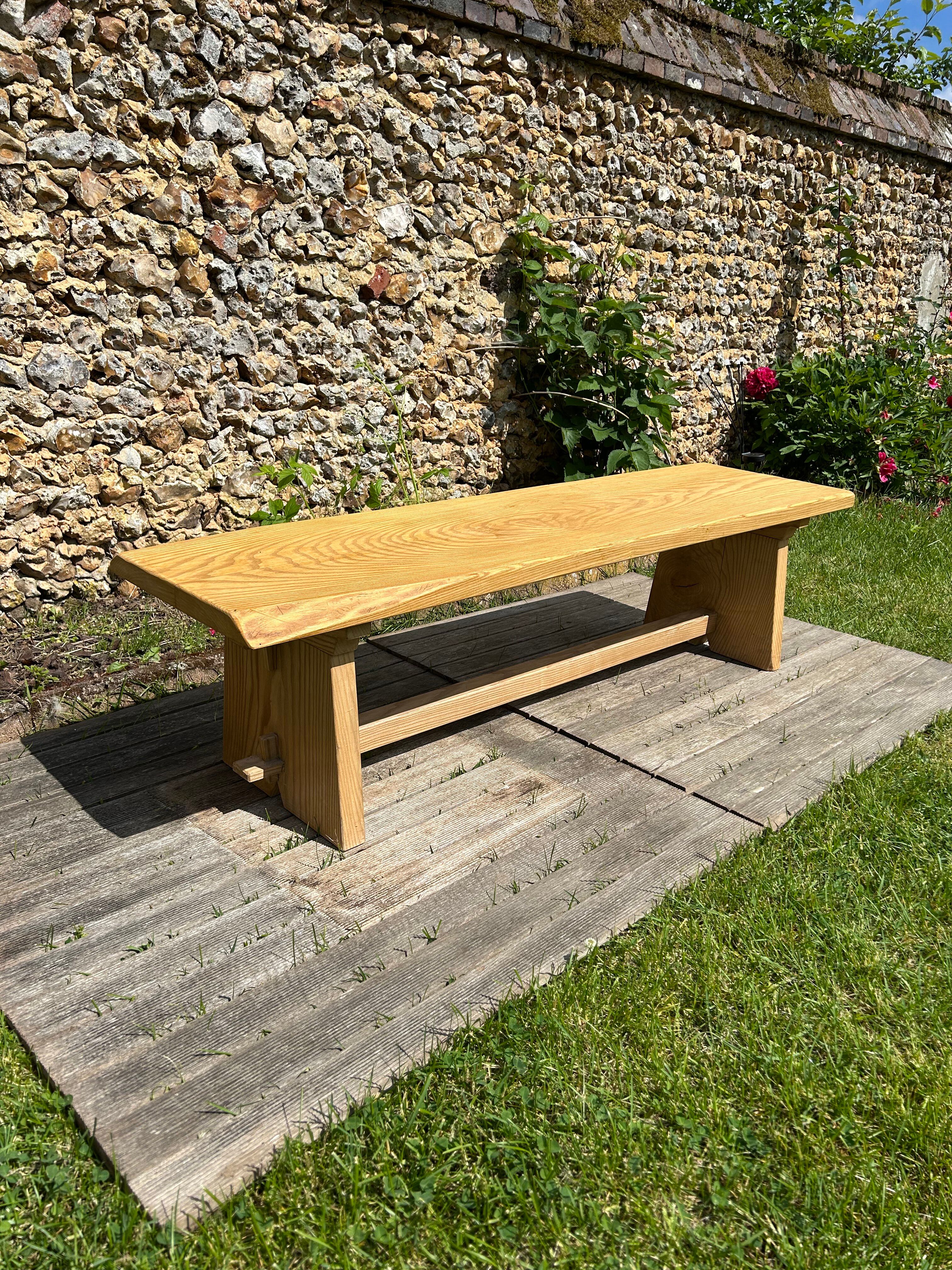 Vintage chalet bench in solid ash