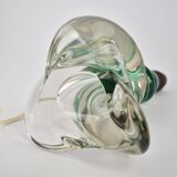 Vintage French Crystal Table Light | Mid Century Emerald Green Accent Light Bedside | Lead Twisted Glass | Val St Lambert Seguso Murano 1950