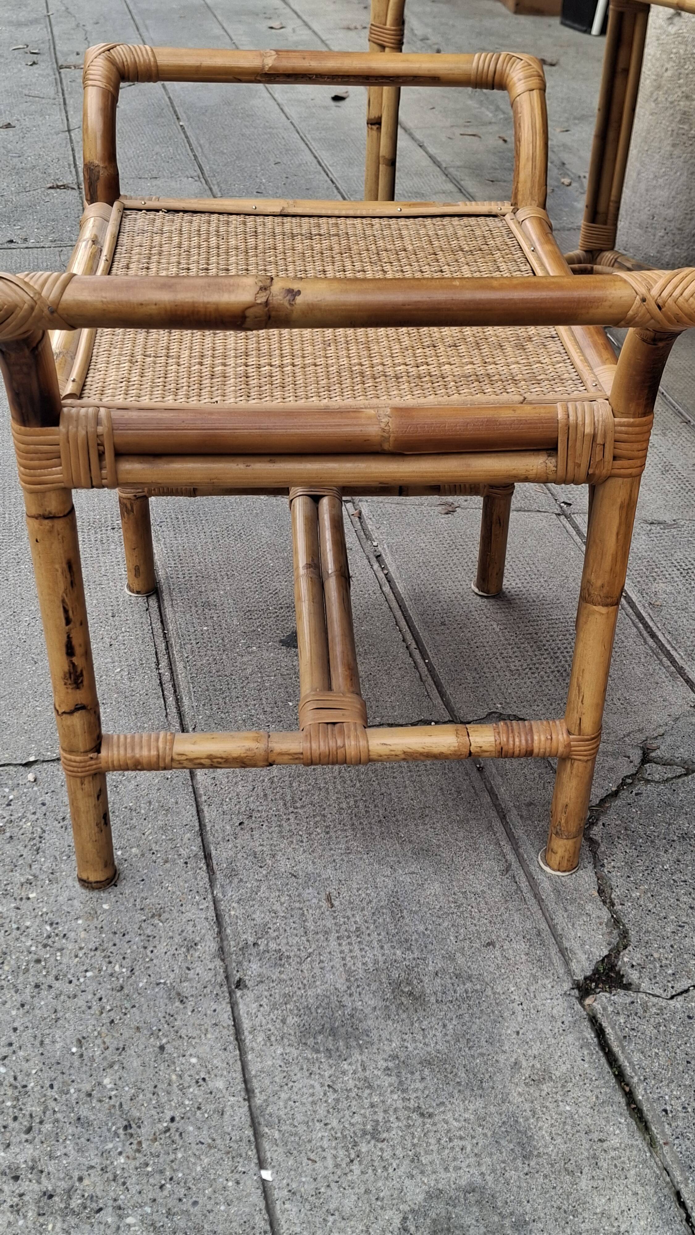 Woven rattan and wicker furniture. Vintage.