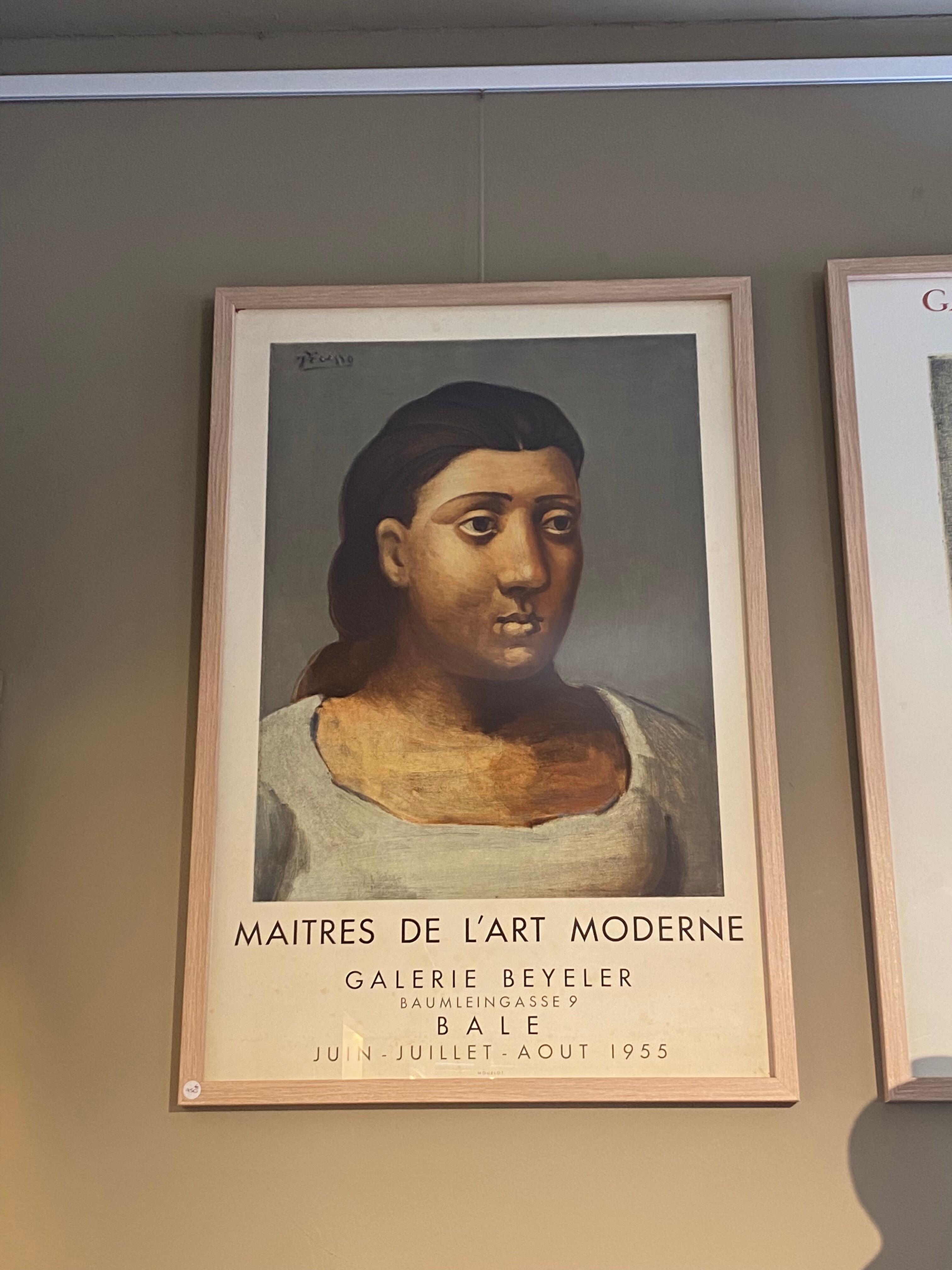 Old lithograph poster Picasso Galerie Beyeler