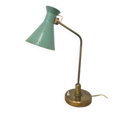 Mid-Century table lamp with a conical metal shade, attributed to Stilnovo.