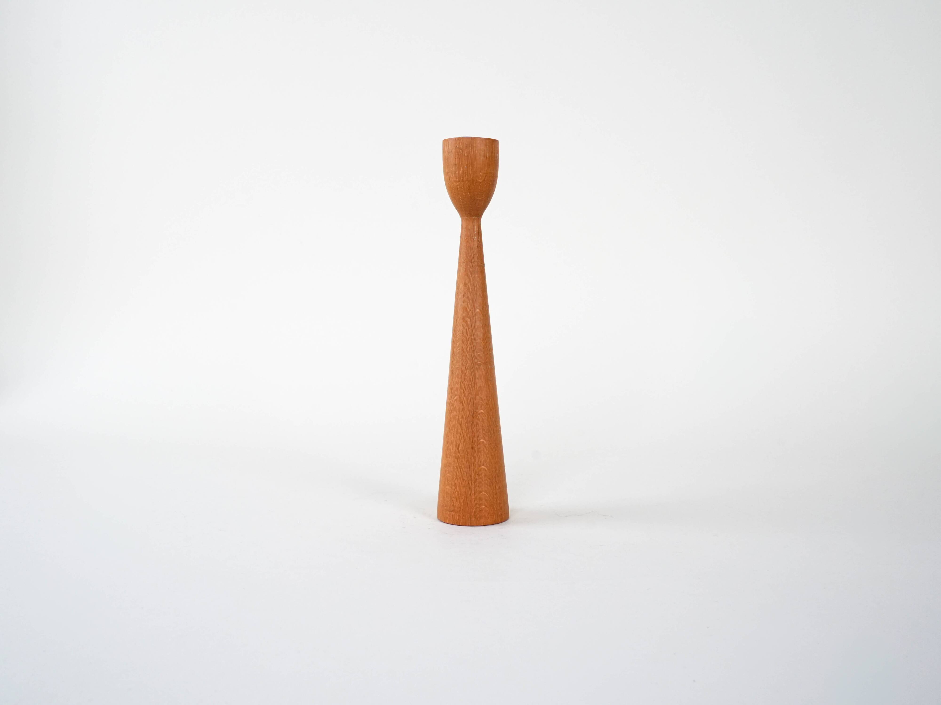 Teak candlestick, Danish design, 1970s, made in Denmark