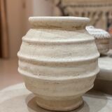 Rustic pot jar bleached terracotta vase