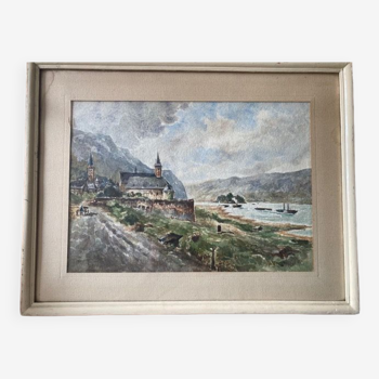 Watercolor 1954 signed