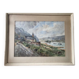 Aquarelle 1954 signée
