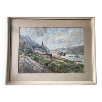 Watercolor 1954 signed