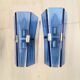 Pair of walllamps 70s blue glass