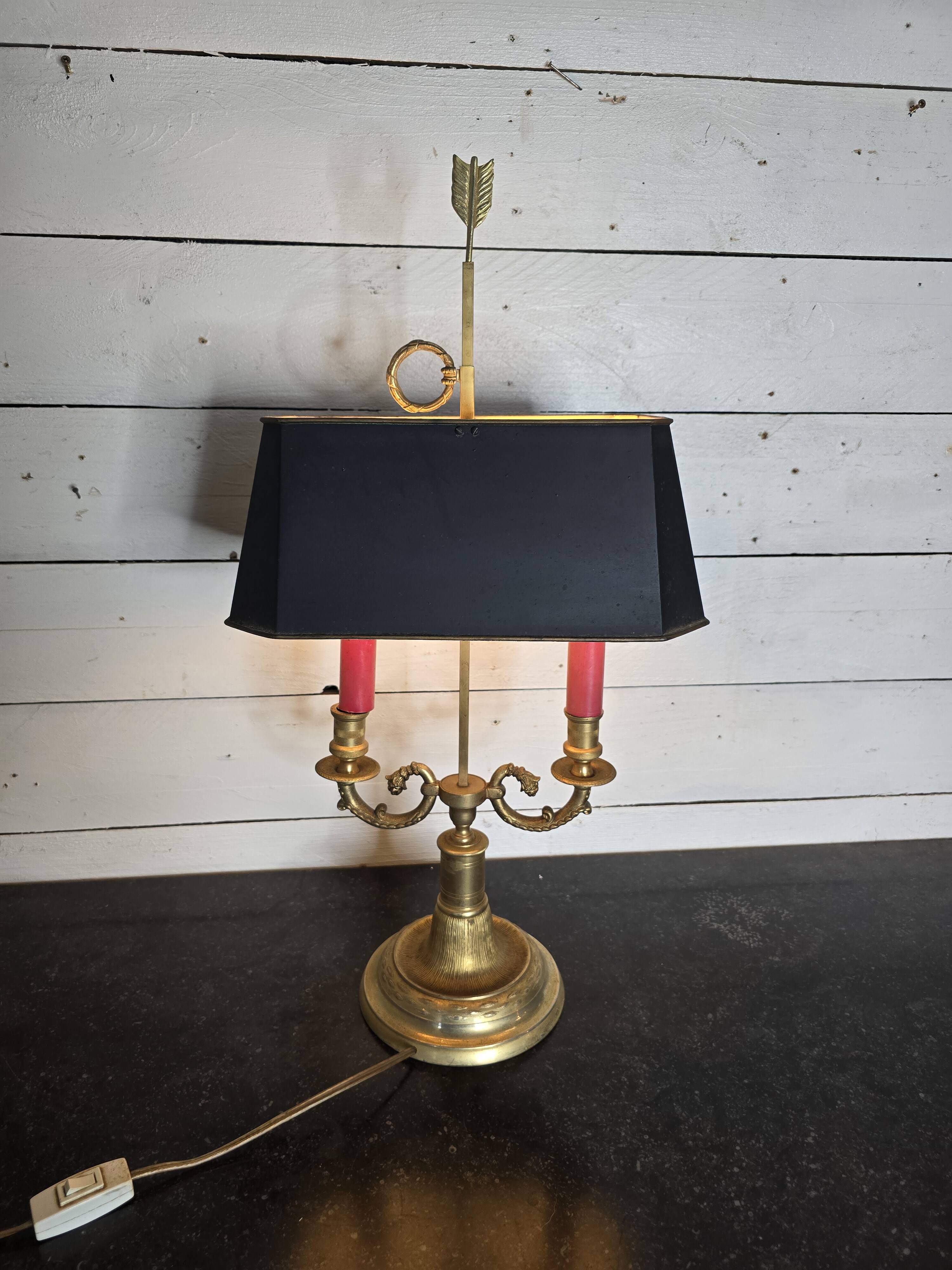 Lampe bouillotte style empire en bronze milieu XXème
