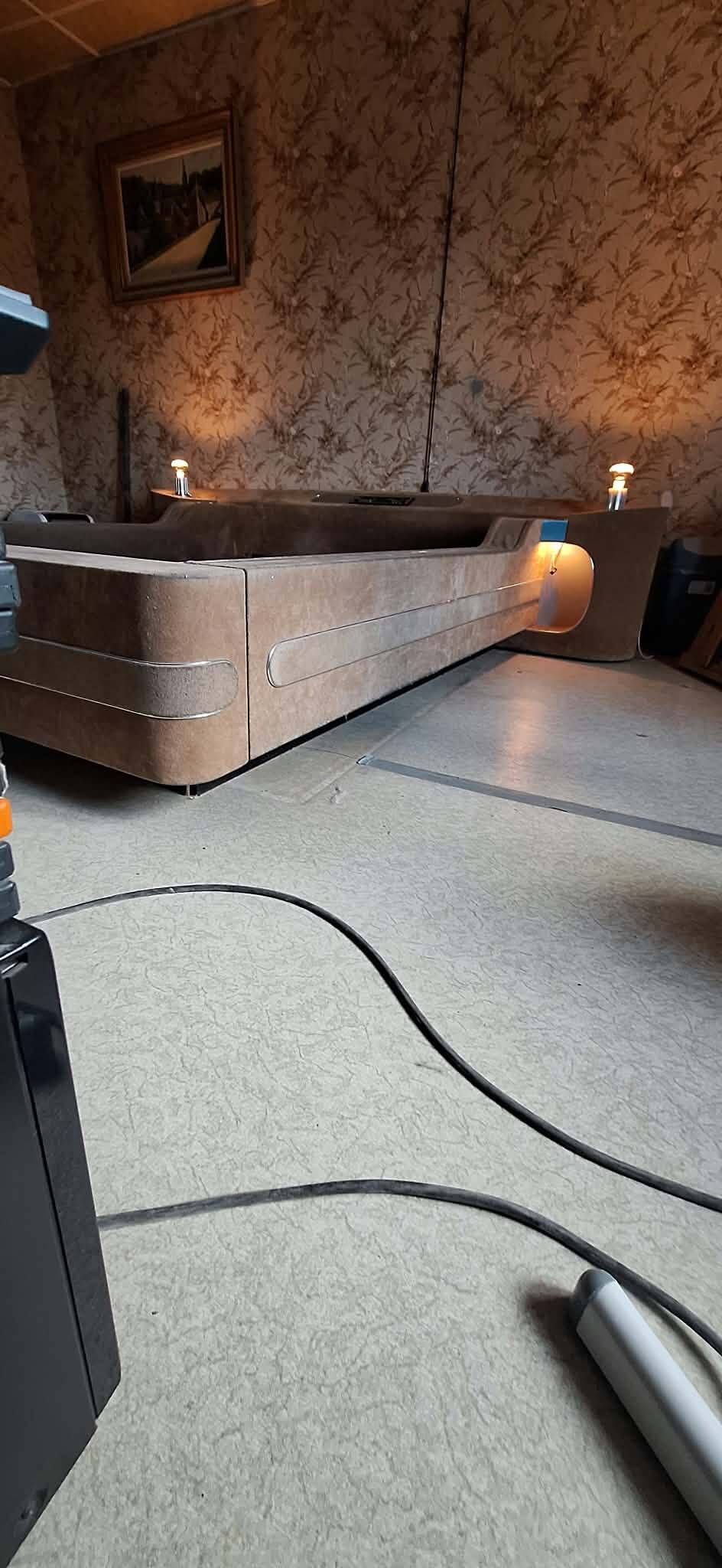 Rare lit Space Age vintage with integrated radio alarm clock and lighting.