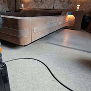 Rare lit Space Age vintage with integrated radio alarm clock and lighting.