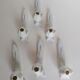 6 white porcelain knife holders