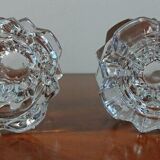 Pair of reims glass candlesticks france