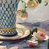 Signed framed painting Oil on canvas dimensions: height -59 cm - width -49 cm -