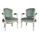 Pair Of Louis XV Style Lacquered Wood Armchairs XIX Eme Century