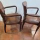 Paire de fauteuils bridge ancien en cuir