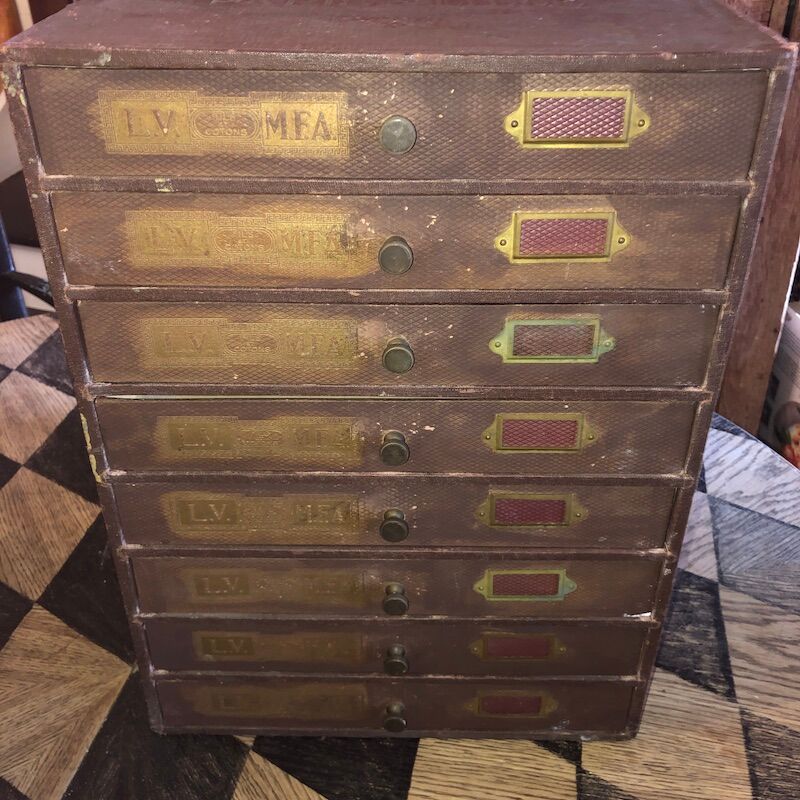 Haberdashery cabinet 8 drawers l.v. and m.f.a paris-lille