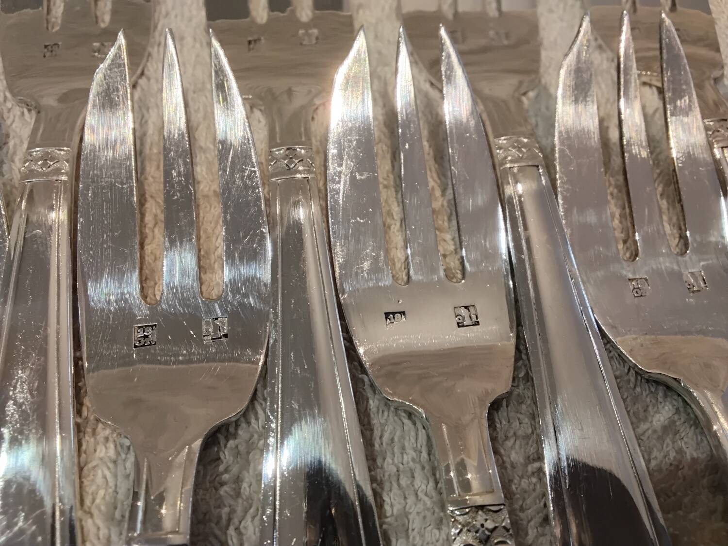 12 silver-plated metal cake forks Liberty Grand Prix