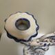 White-blue earthenware candlestick