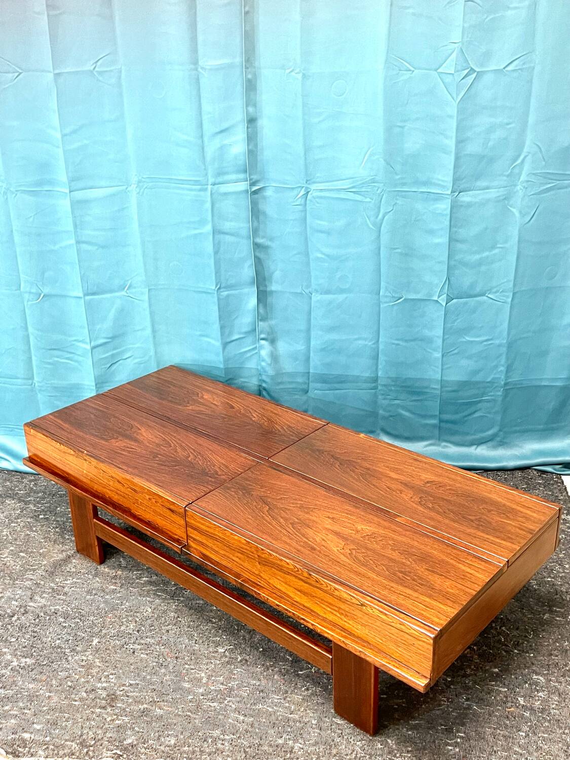 Michelucci Giovanni coffee table, Italian design, rosewood