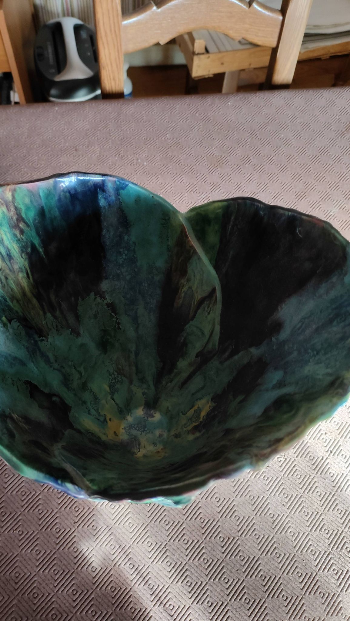 Vase corolle vintage en céramique flammée — Balma, Le Brusc (Années 50-60)