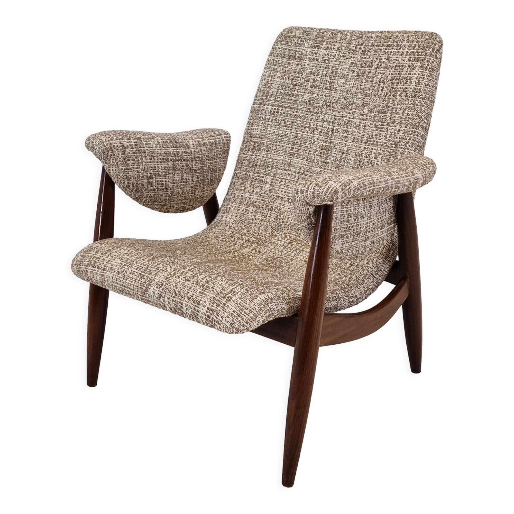 Midcentury Teak Wébé Armchair by Louis Van Teeffelen, 1960's