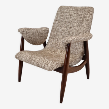 Midcentury Teak Wébé Armchair by Louis Van Teeffelen, 1960's