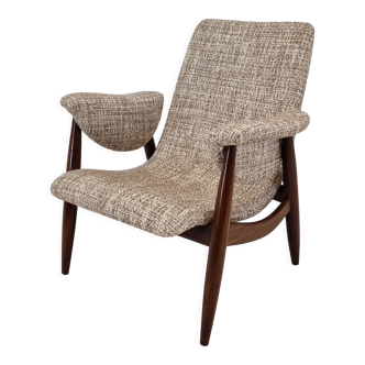 Midcentury Teak Wébé Armchair by Louis Van Teeffelen, 1960's