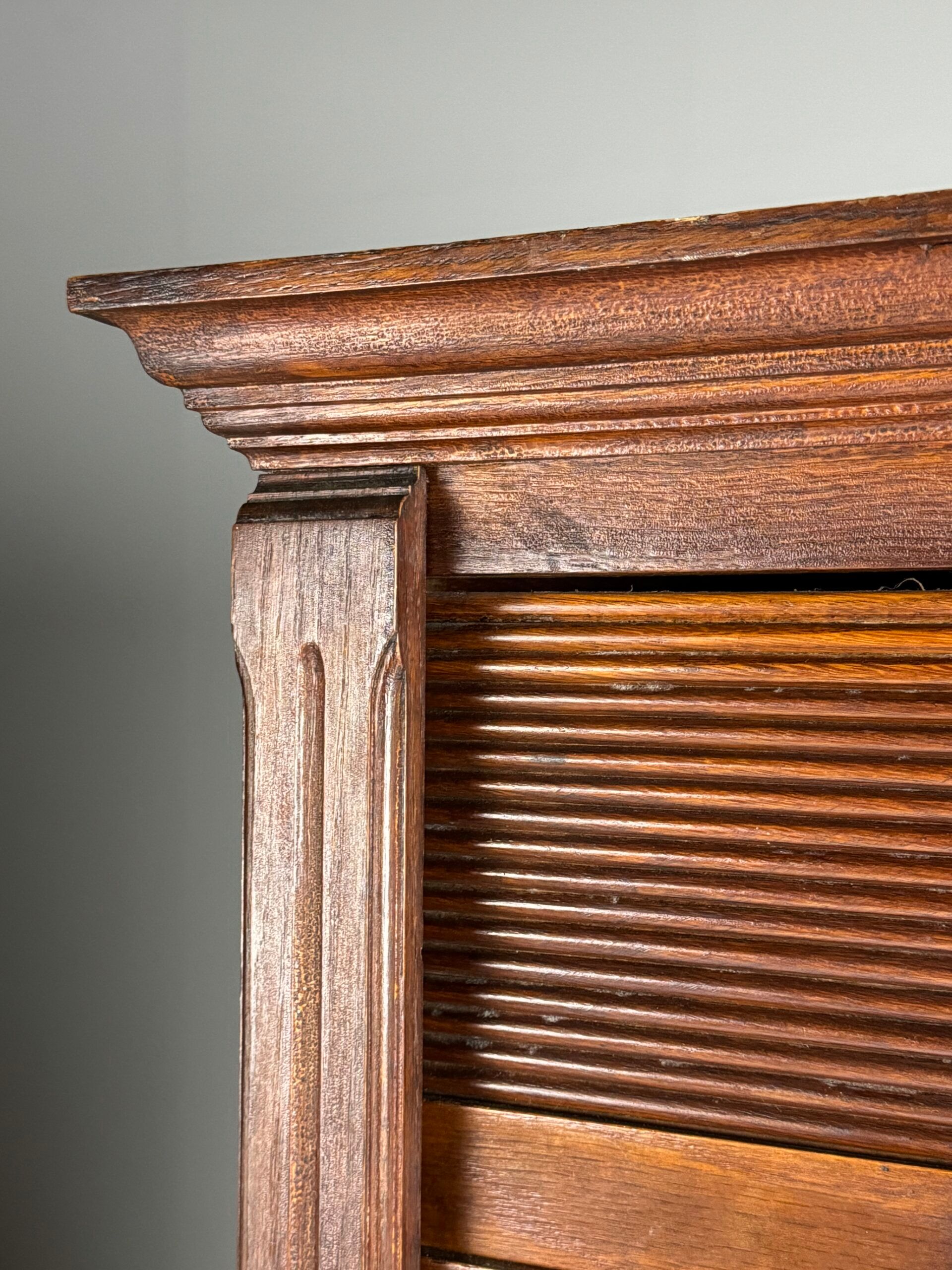 Antique archive cabinet with roller doors