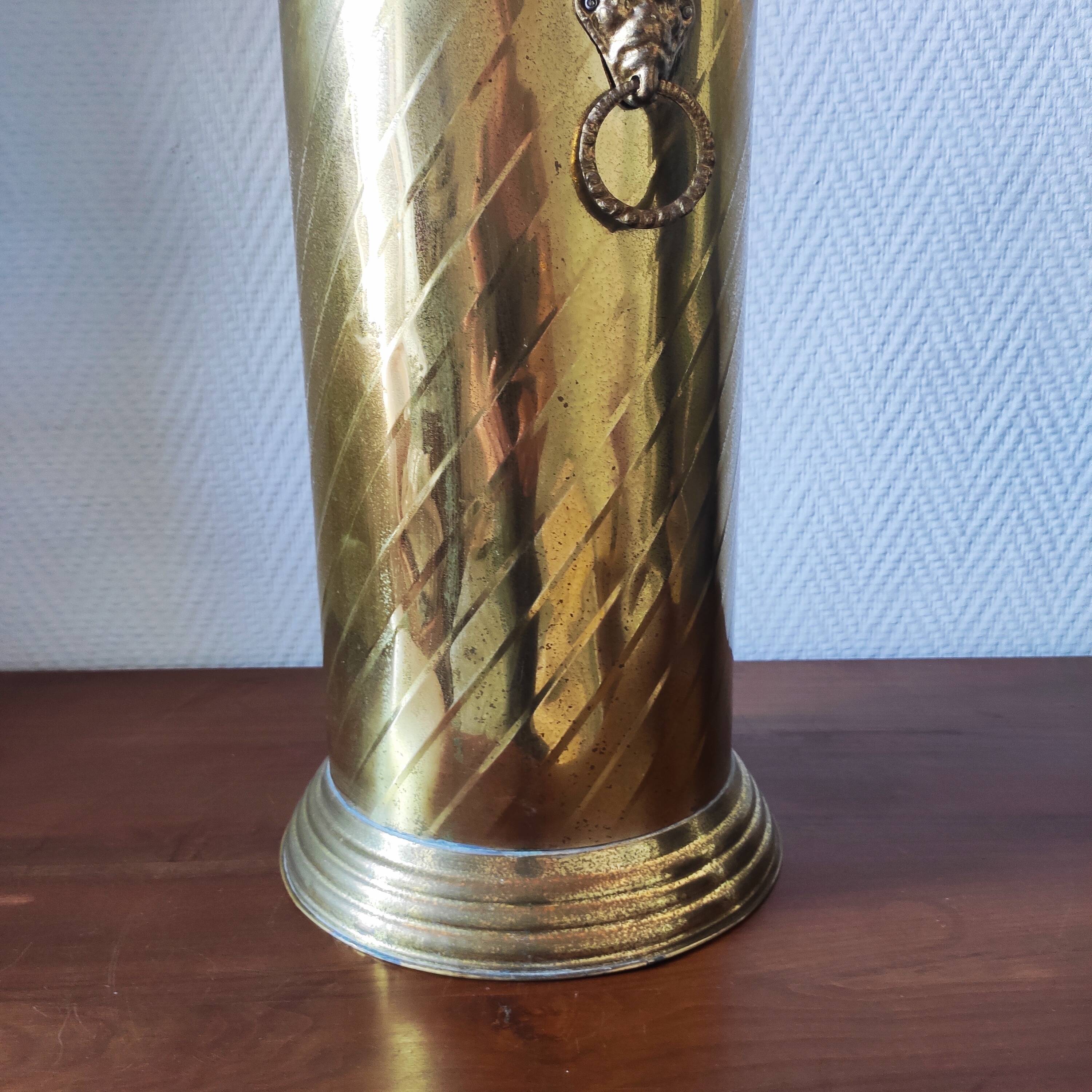 Vintage gold umbrella stand