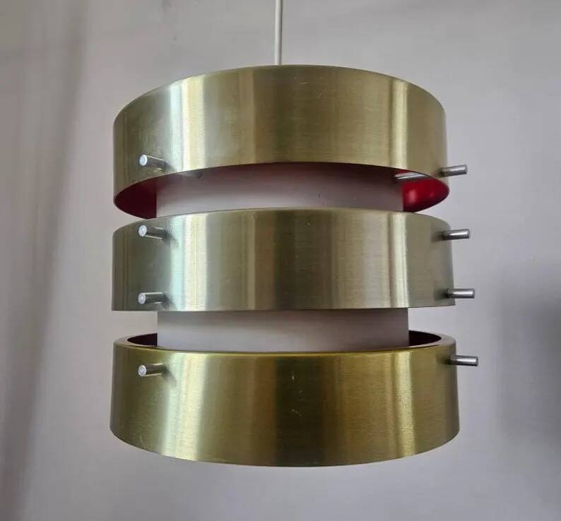 Rare Midcentury Pendant in style of Jo Hammerborg, Denmark, 1970s
