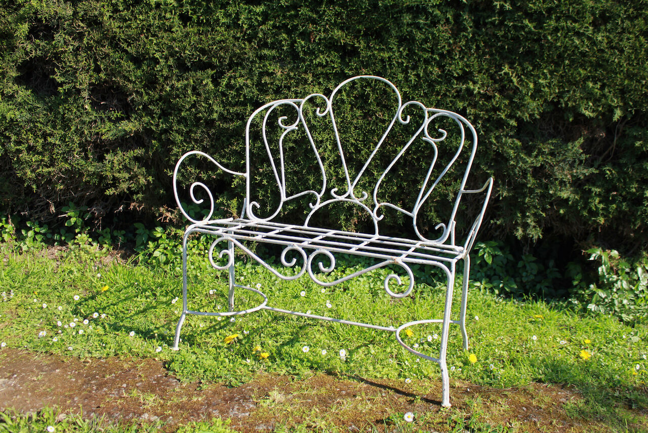 Old wrought iron bench