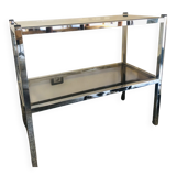 Chrome console and tinted glass