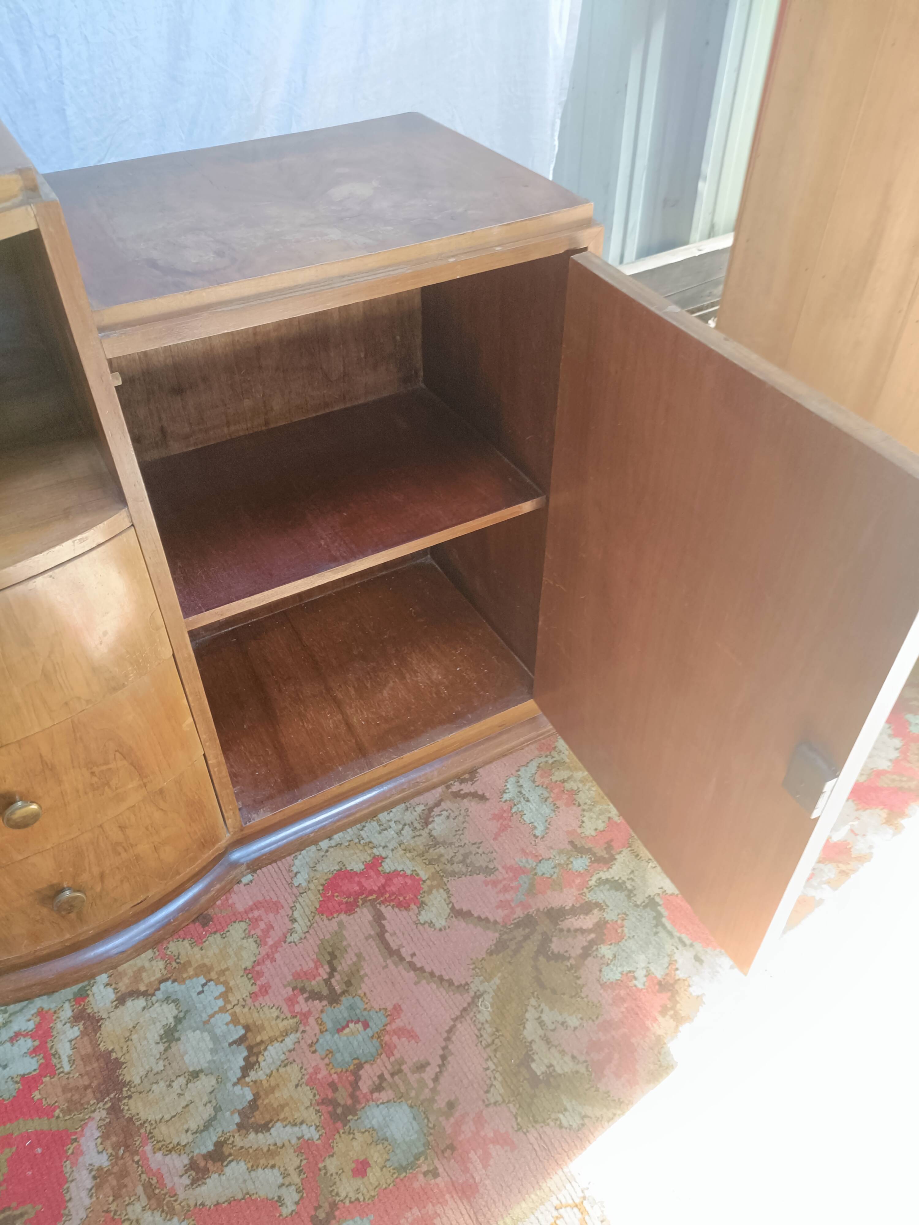 Small art deco sideboard walnut veneer