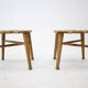 Pair of mid-century beech stools, Czechoslovakia, around 1950s