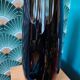 Black and clear cut crystal vase Bohemia Czechoslovakia 1970