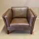 Fauteuil cuir marron scandinave 1960