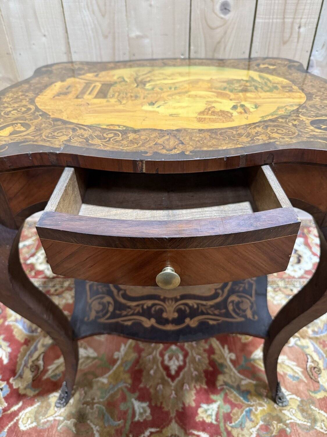 Louis XV style side table in marquetry