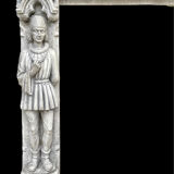 Neo-Gothic stone fireplace