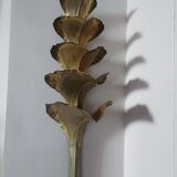 Wall lamp design in gilded metal, leaf décor