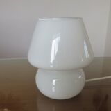 Lamp " mushroom " in white opaline 80s