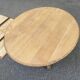 Round extendable dining table Napoleon III renovated in 19th-century oak.